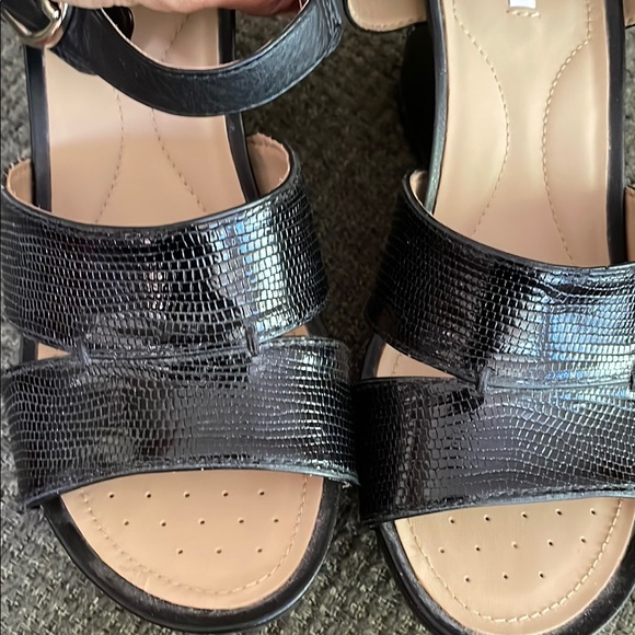 Geox Black Leather Women's Sandals (sz 39) - Picture 11 of 11